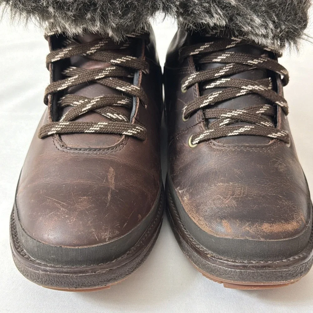 Merrell Women's Tremblant Ezra Lace Waterproof Ice‎ Boots 7 Brown J95306 Shoes